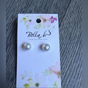 Bella B Faux Pearl Stud Earrings